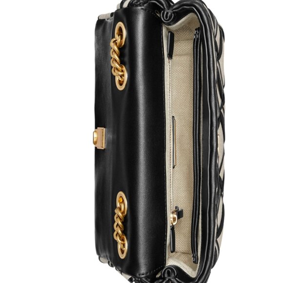 Tory Burch Small KIRA Woven Canvas Satchel NWOT - Picture 3 of 3